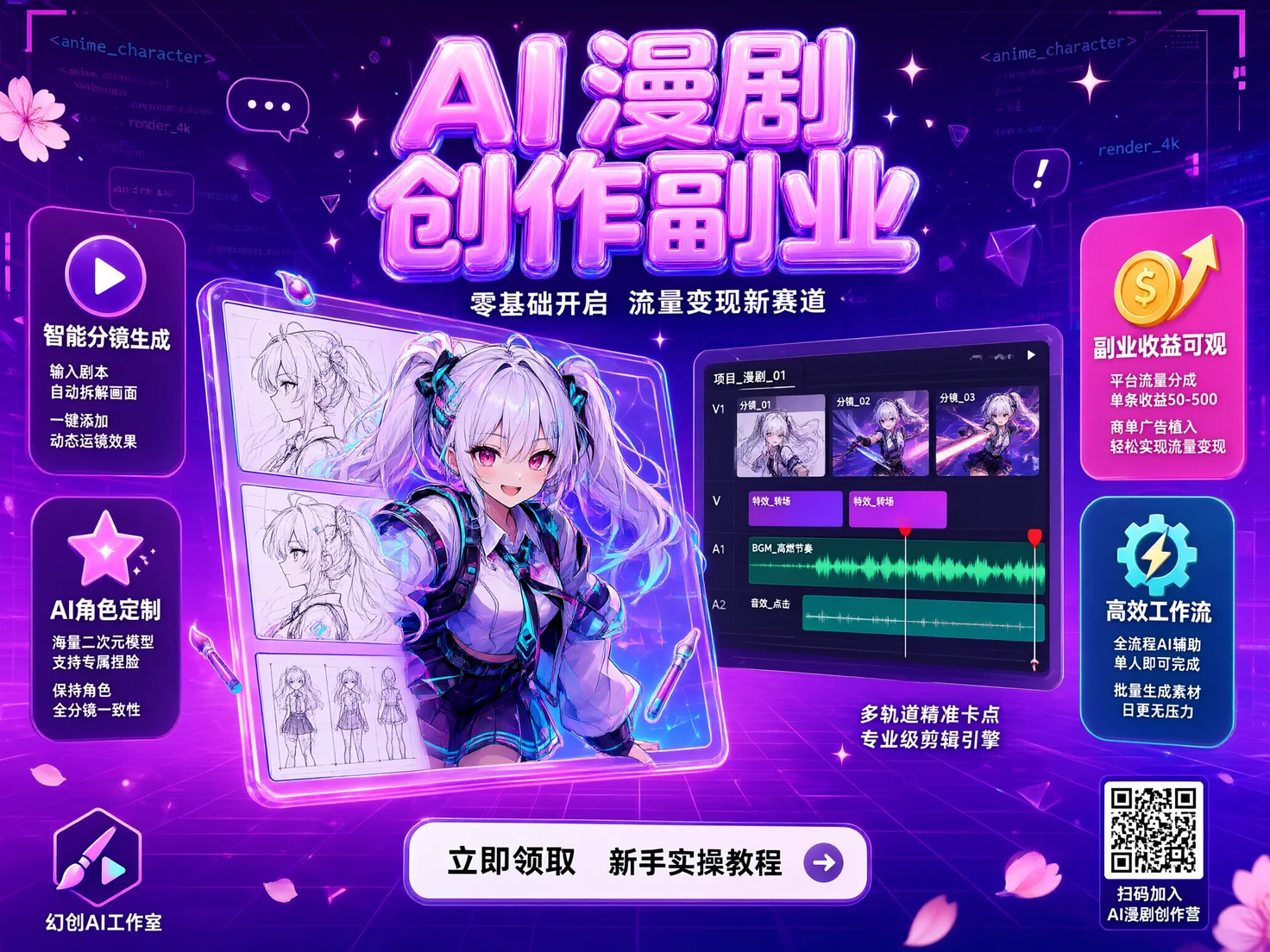 免费 AI 漫剧副业|从零到接单月入过万
